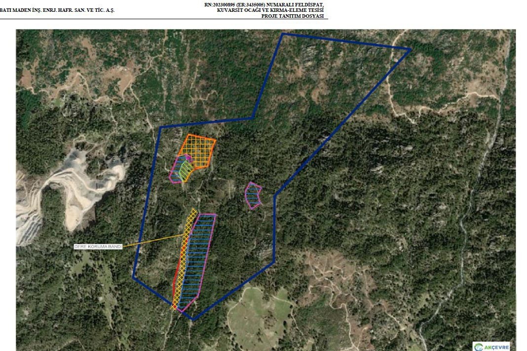 Maden için kesilecek orman alanı