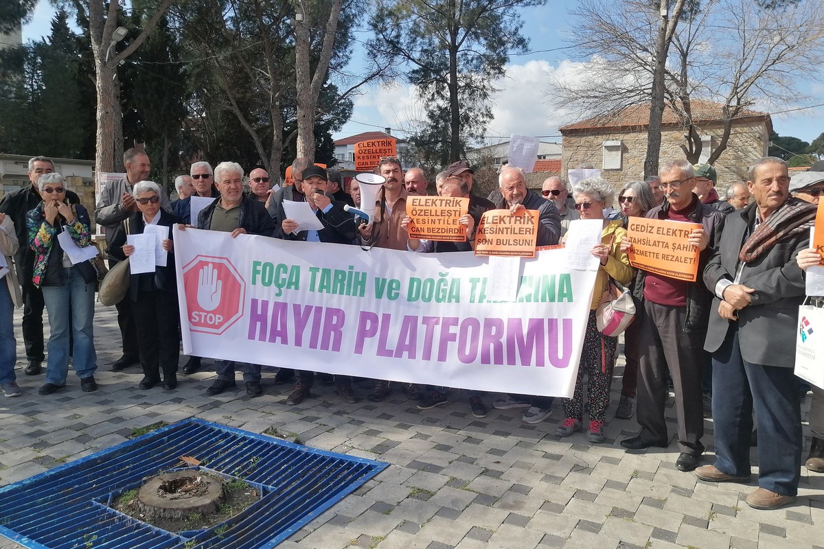 Foça Tarih ve Doğa Yalanına Hayır Platformu  elektrik açıklaması