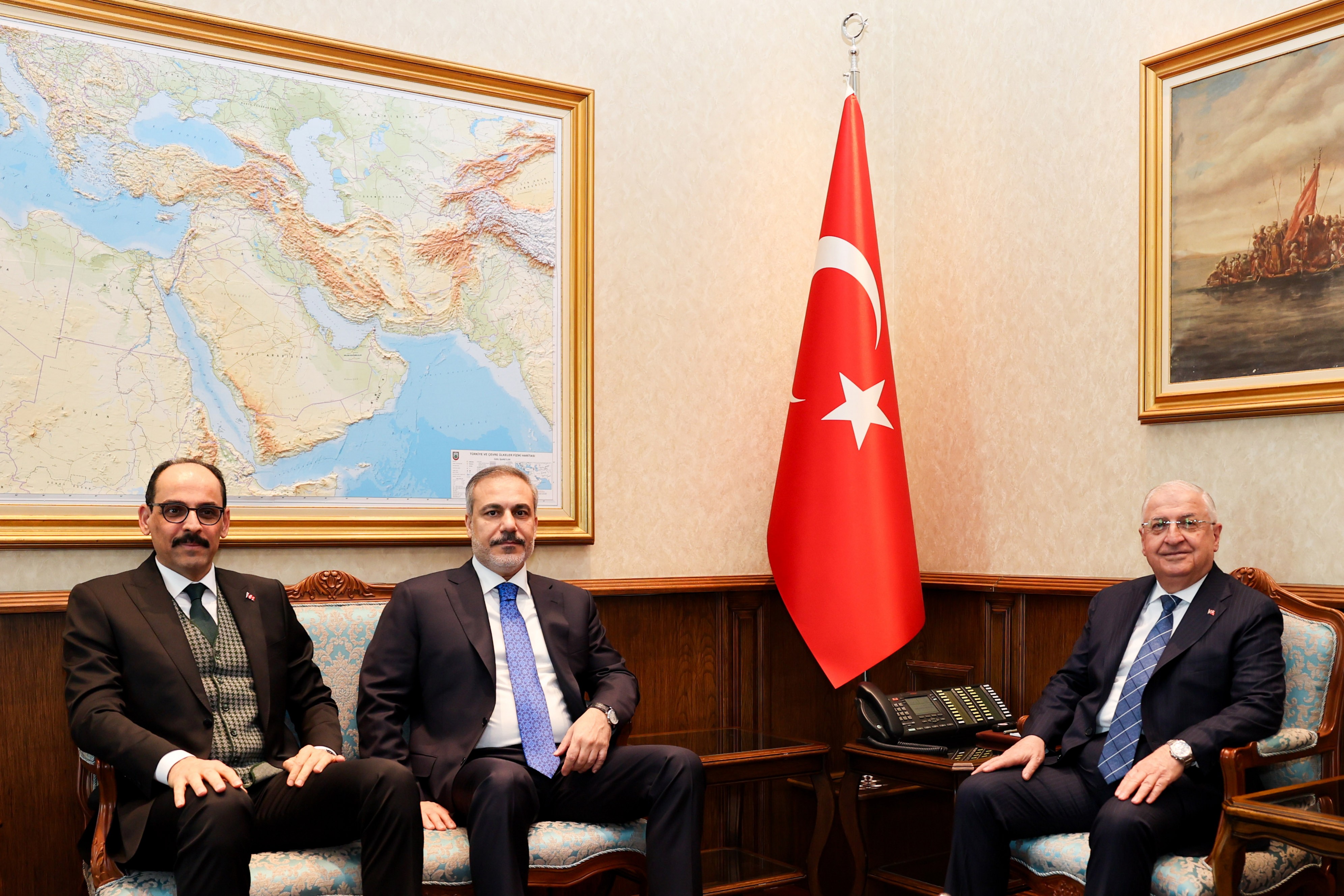 İbrahim Kalın, Hakan Fidan  ve Yaşar Güler 