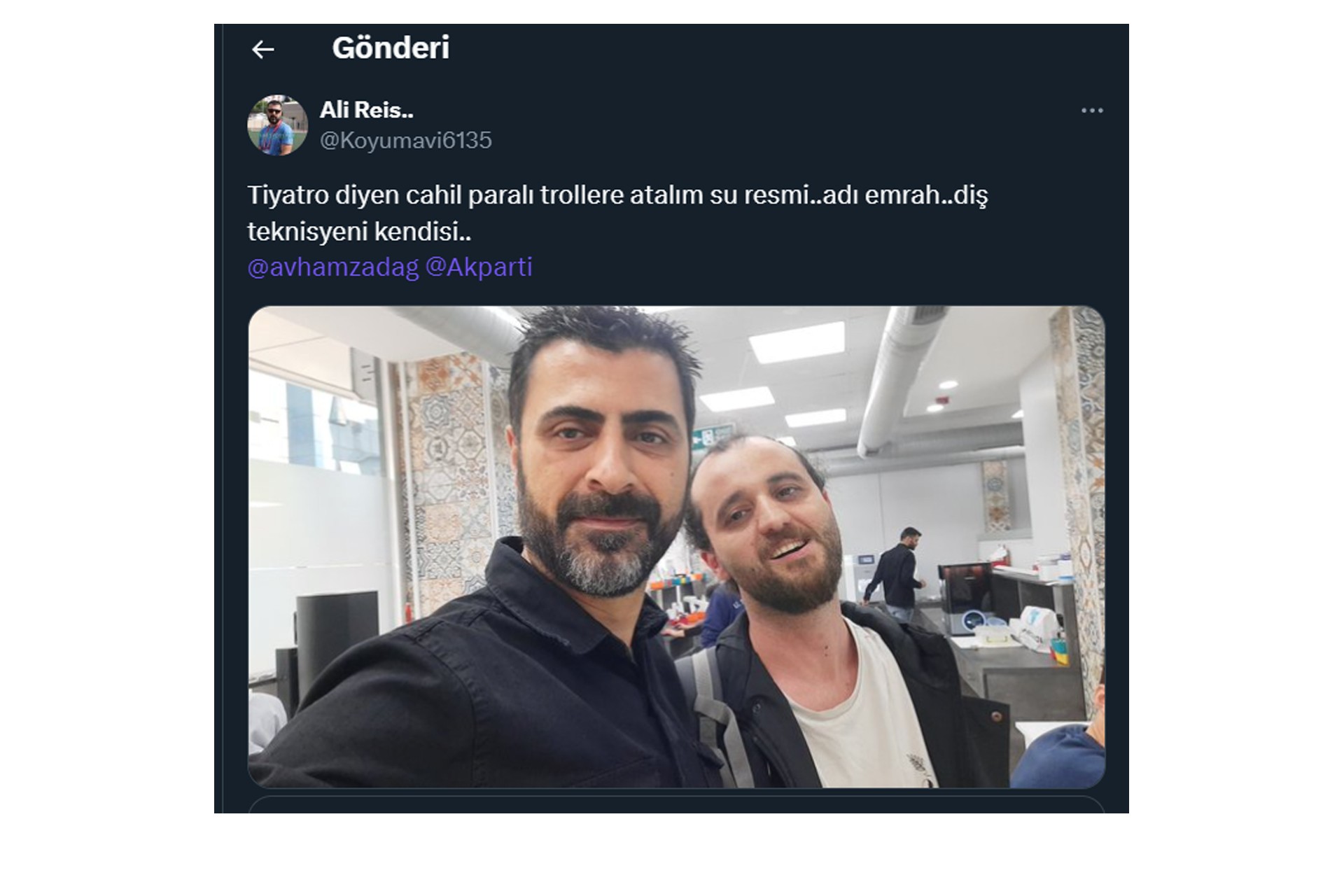 Ali reis adlı kullanıcının tweeti