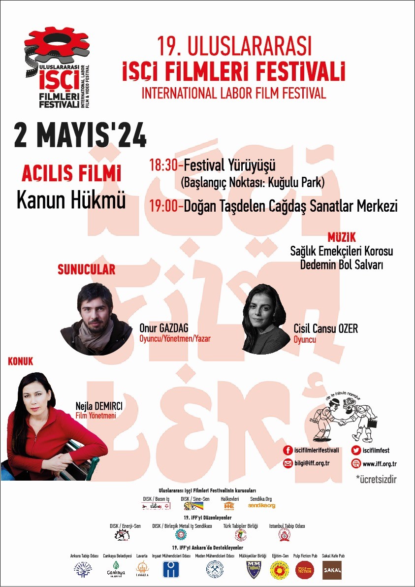 19. Uluslararası İşçi Filmleri Festivali'nin Ankara'daki açılış programının afişi