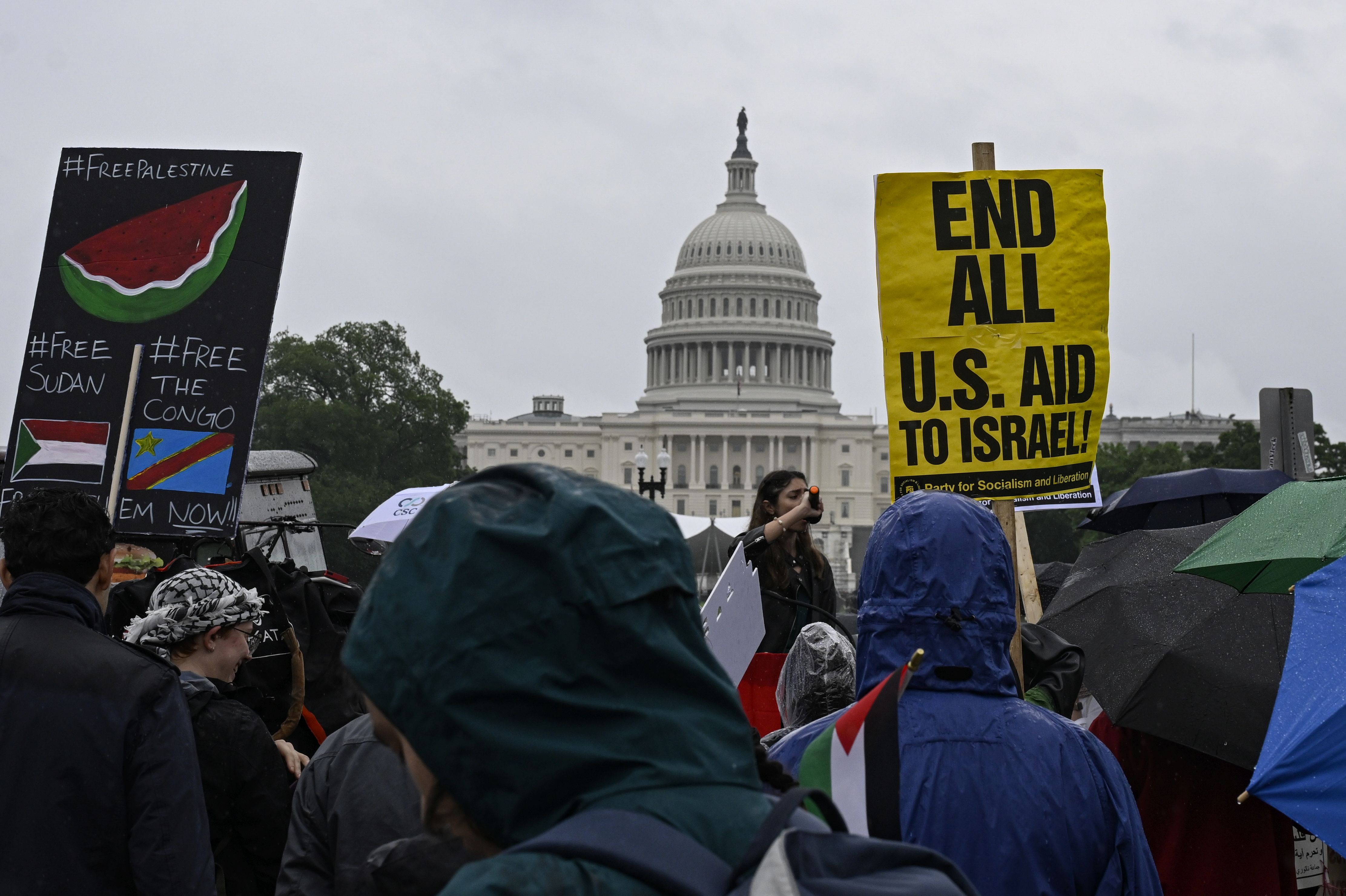 Washington'da bulunan Kongre Binası yakınlarındaki National Mall'da Filistin'e destek gösterisi düzenlendi