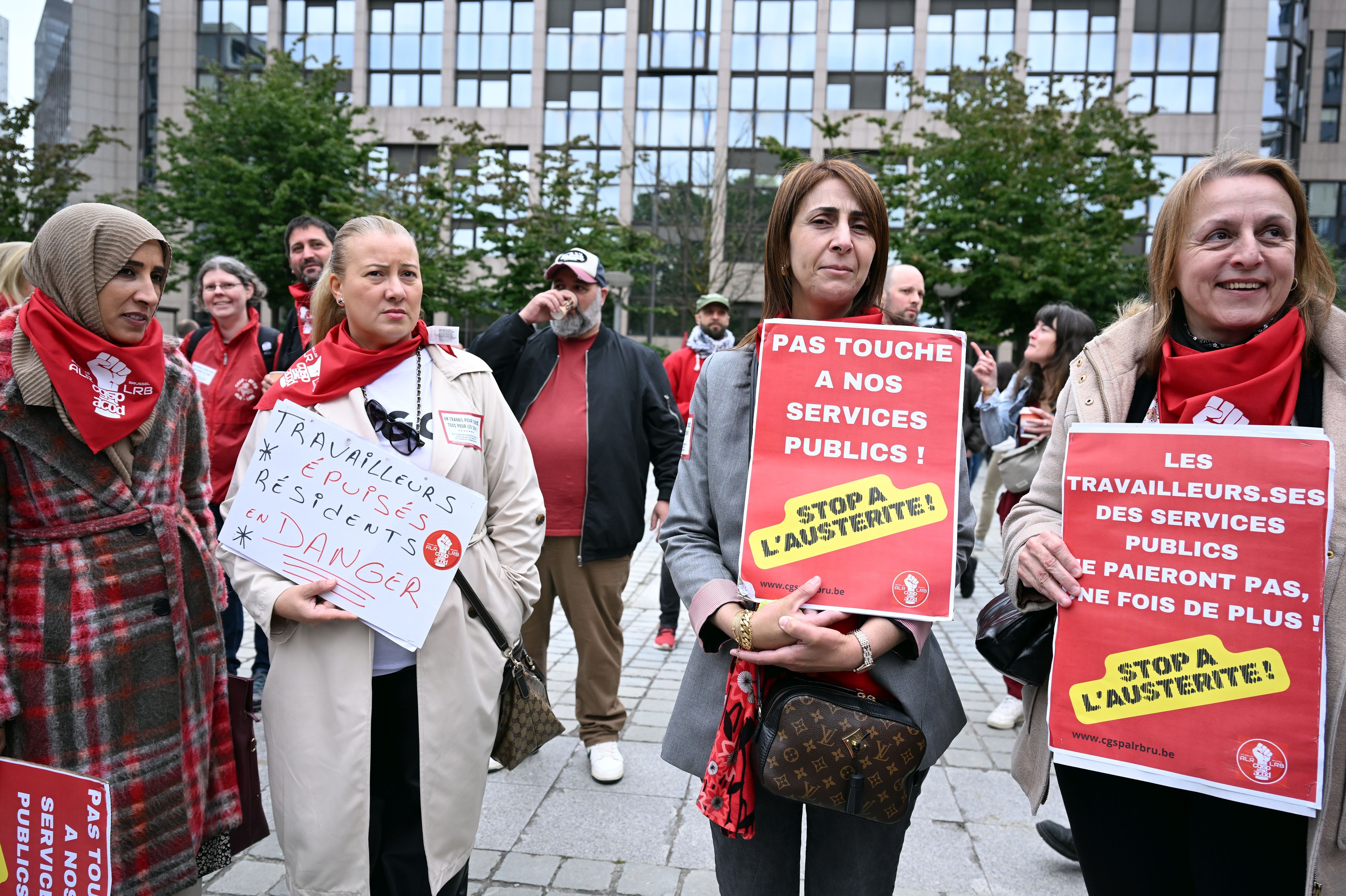 Belçika'da kemer  sıkma politikaları protesto edildi