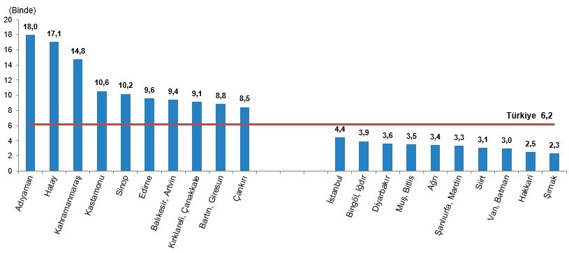 TÜİK'in istatistiği.