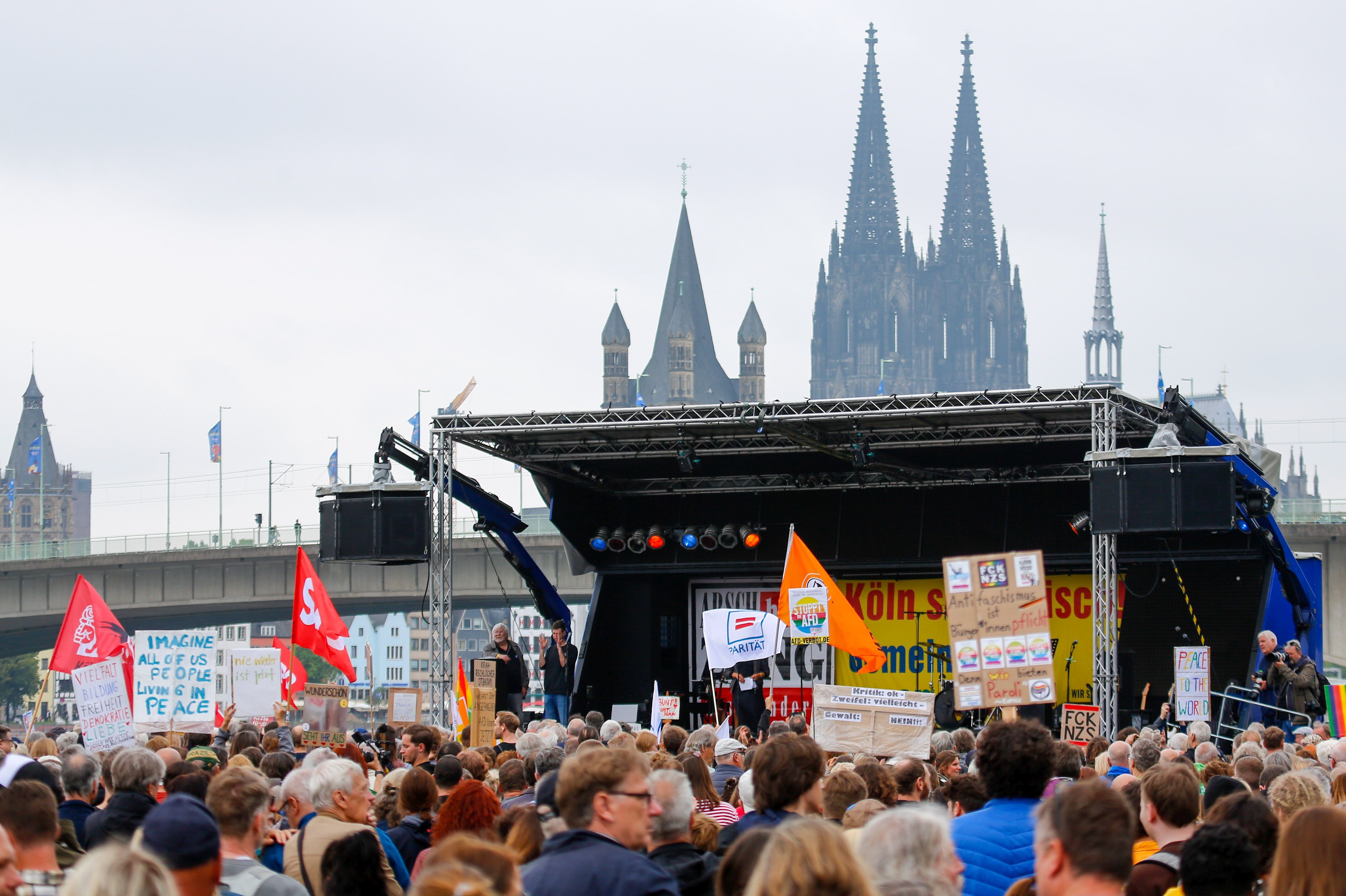 Almanya'da AfD protesfosu