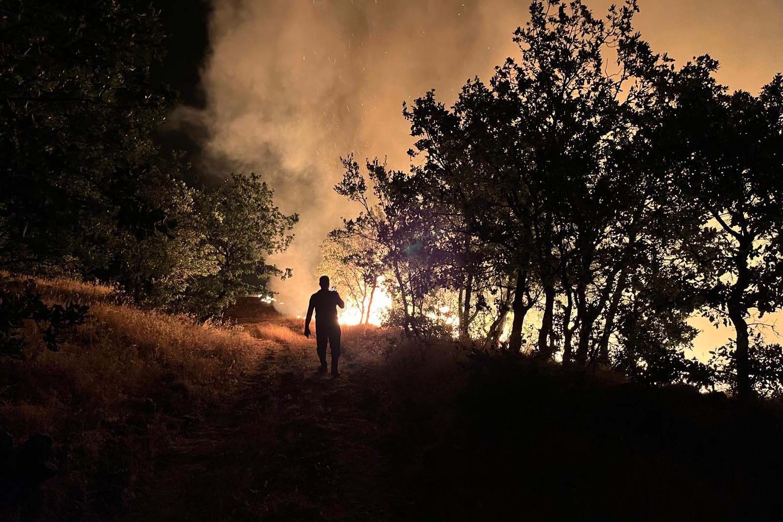 Adıyaman'da dağlık alanda yangın