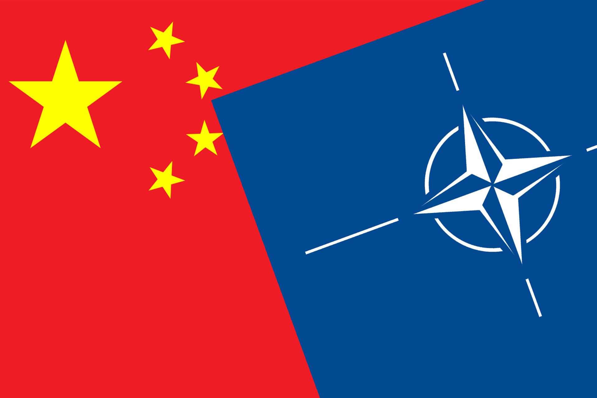 NATO ve Çin bayrağı