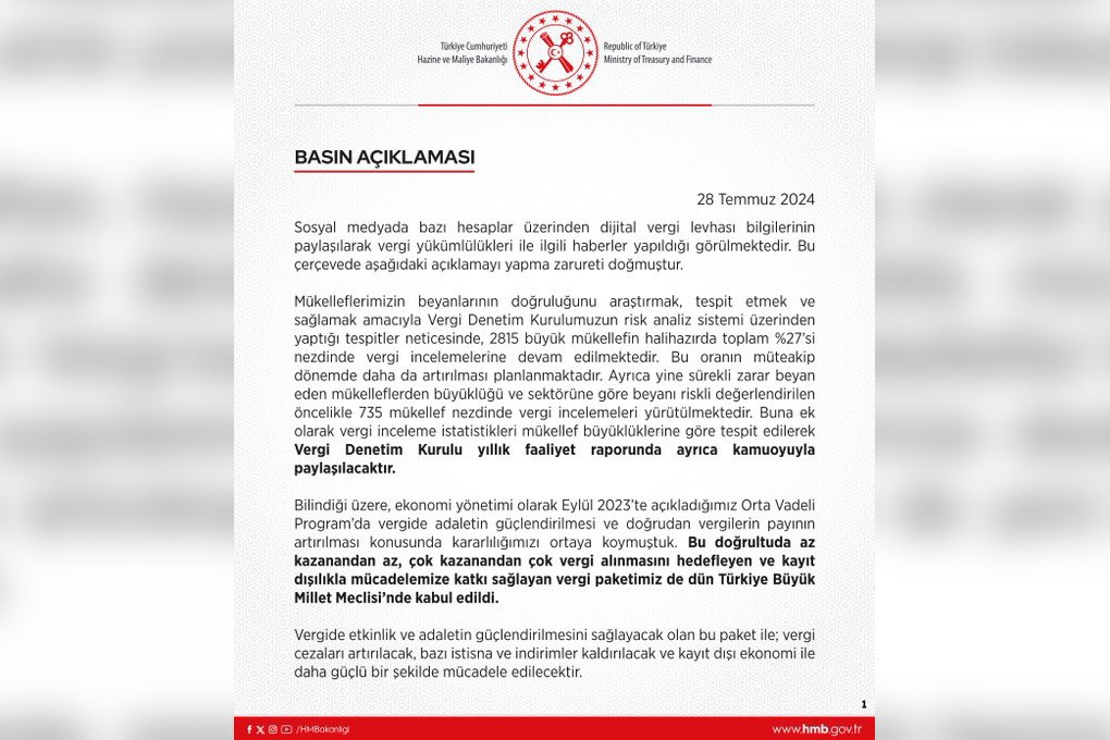 Bakanlık açıklaması