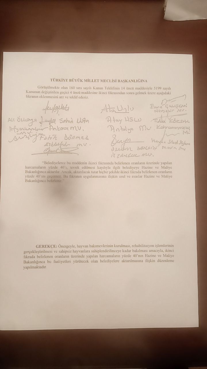 14. Maddeye ilişkin yapılan değişikliğin yazılı olduğu belge.