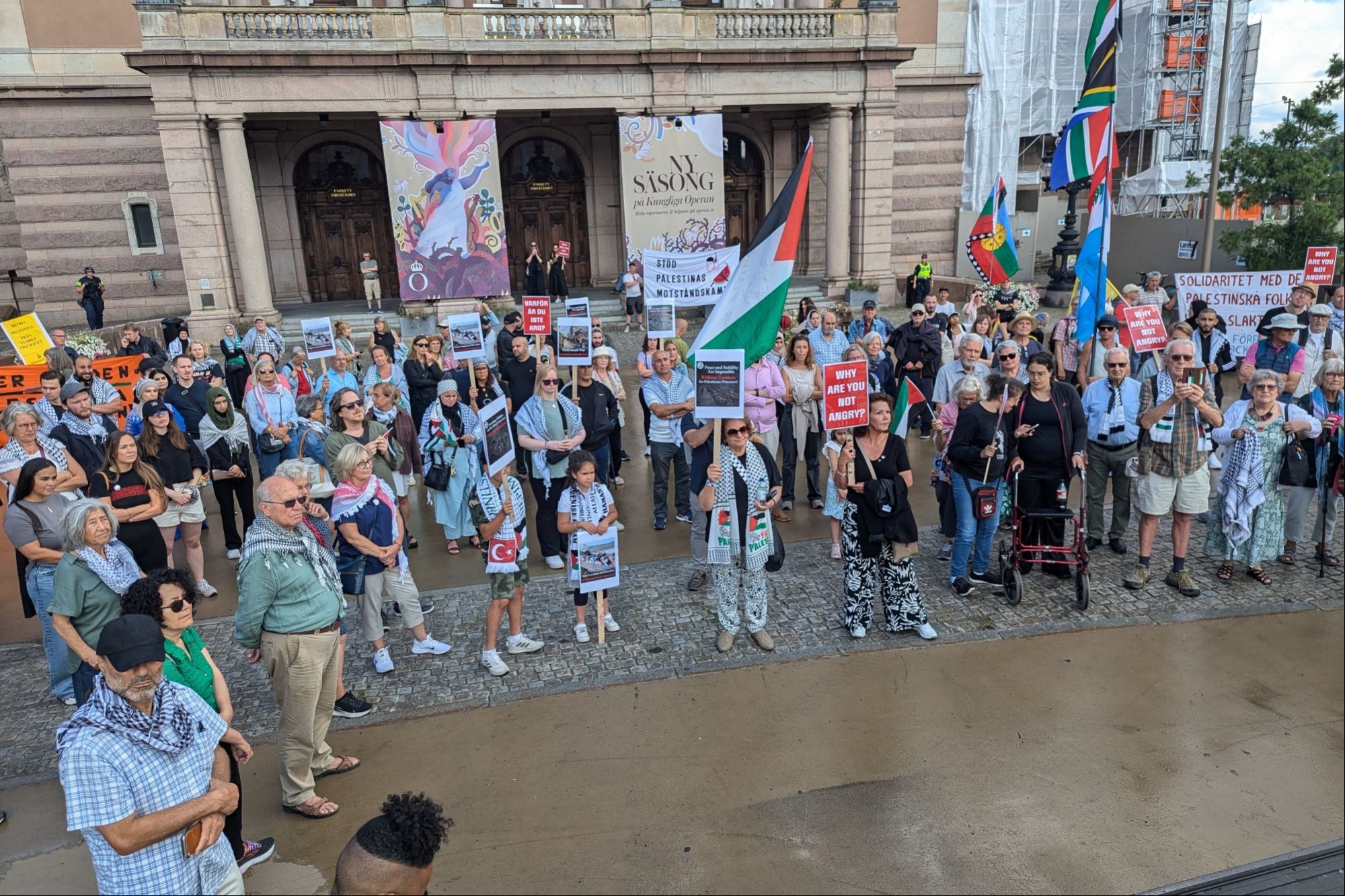 Stockholm'de düzenlenen Filistin'e destek eylemi.