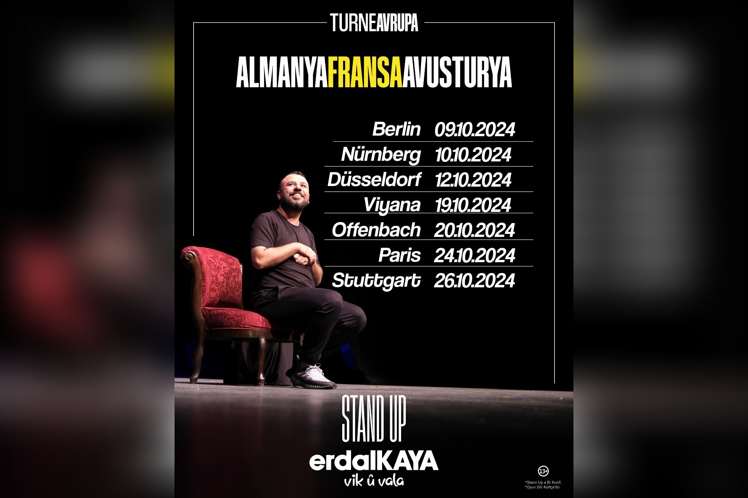 Erdal Kaya'nın Avrupa turnesi programı