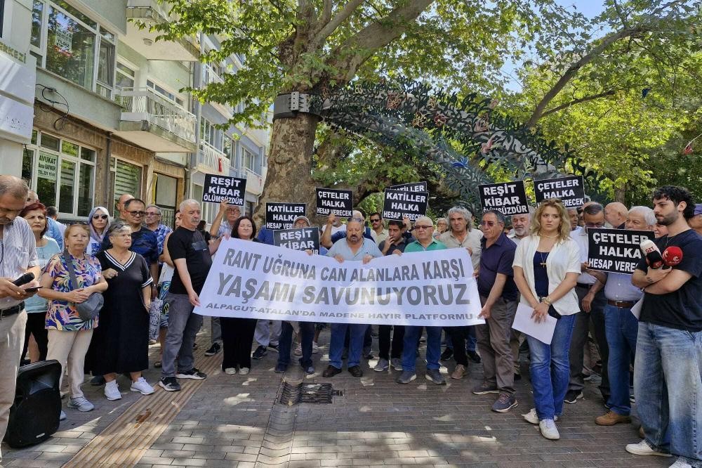 Eskişehir Alpagut Atalan’da Madene Hayır Platformu Hopa'da Reşit Kibar'ın öldürülmesini protesto ederken