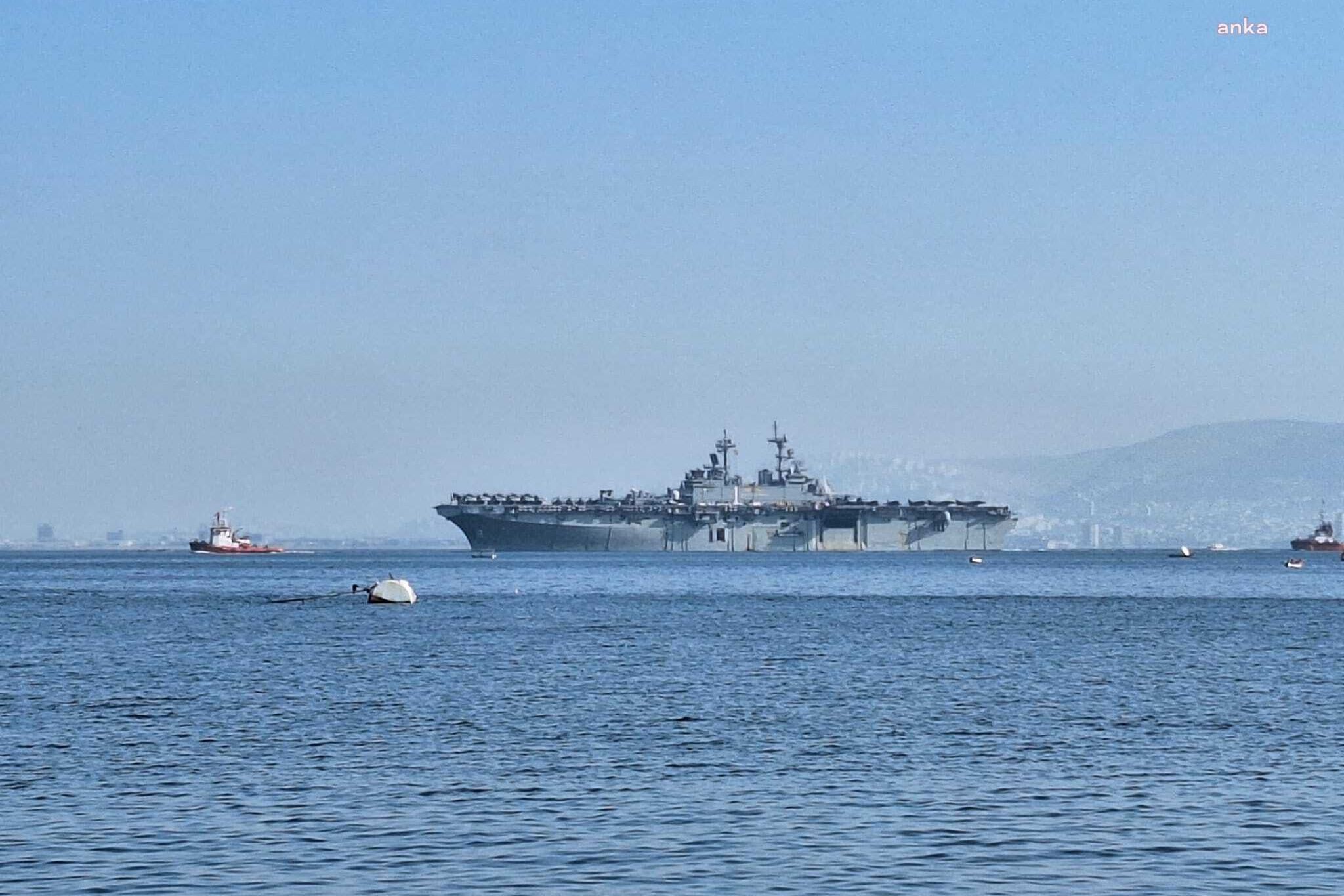 İsrail'i koruyan ABD Gemisi USS WASP İzmir Limanı'ndan ayrıldı