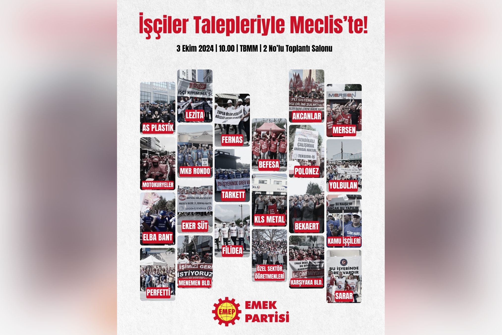 İşçiler Emek Partisi'nin çağrısıyla Meclise gidiyor