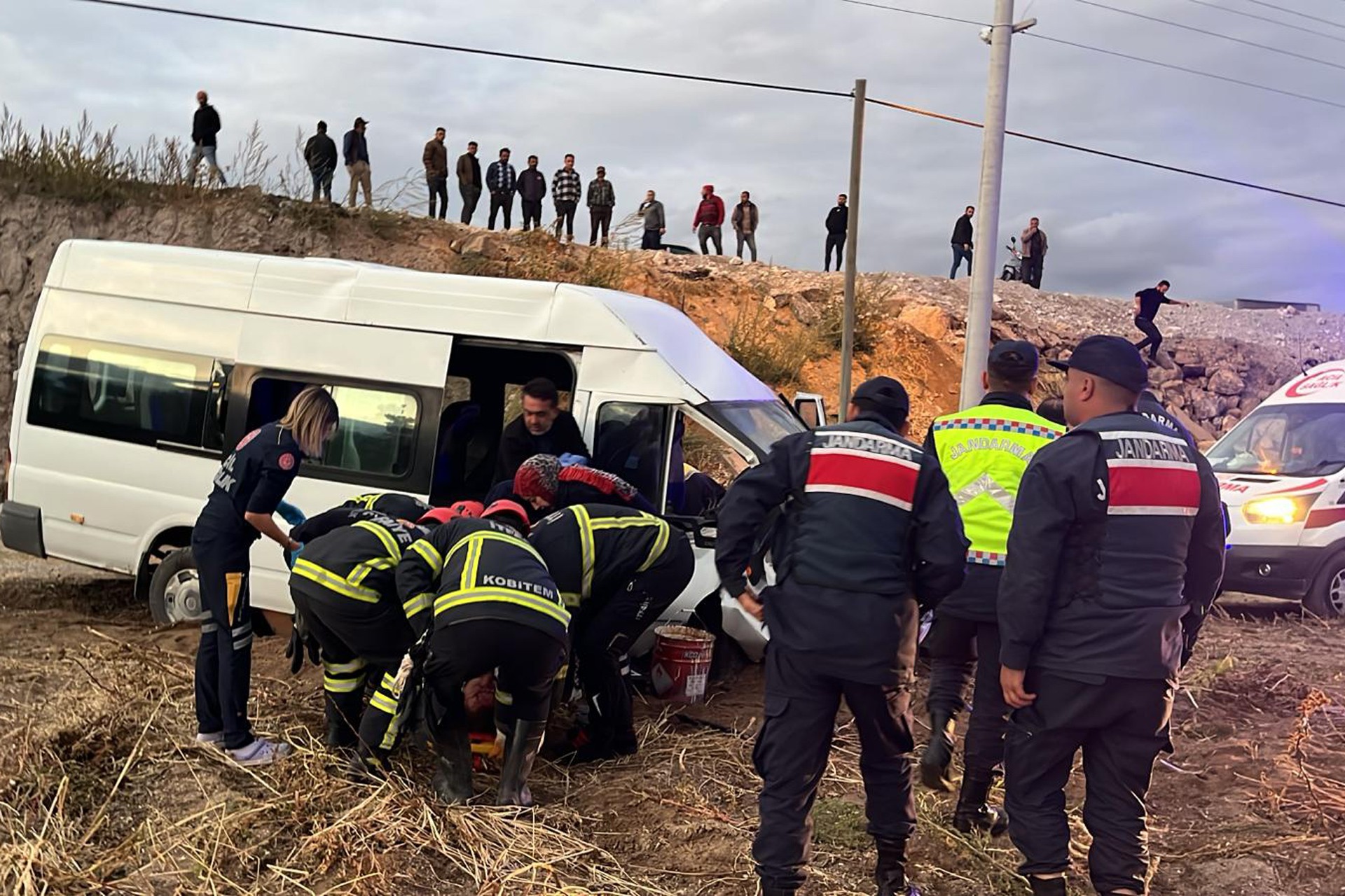 Nevşehir'de işçi servisi kaza yaptı