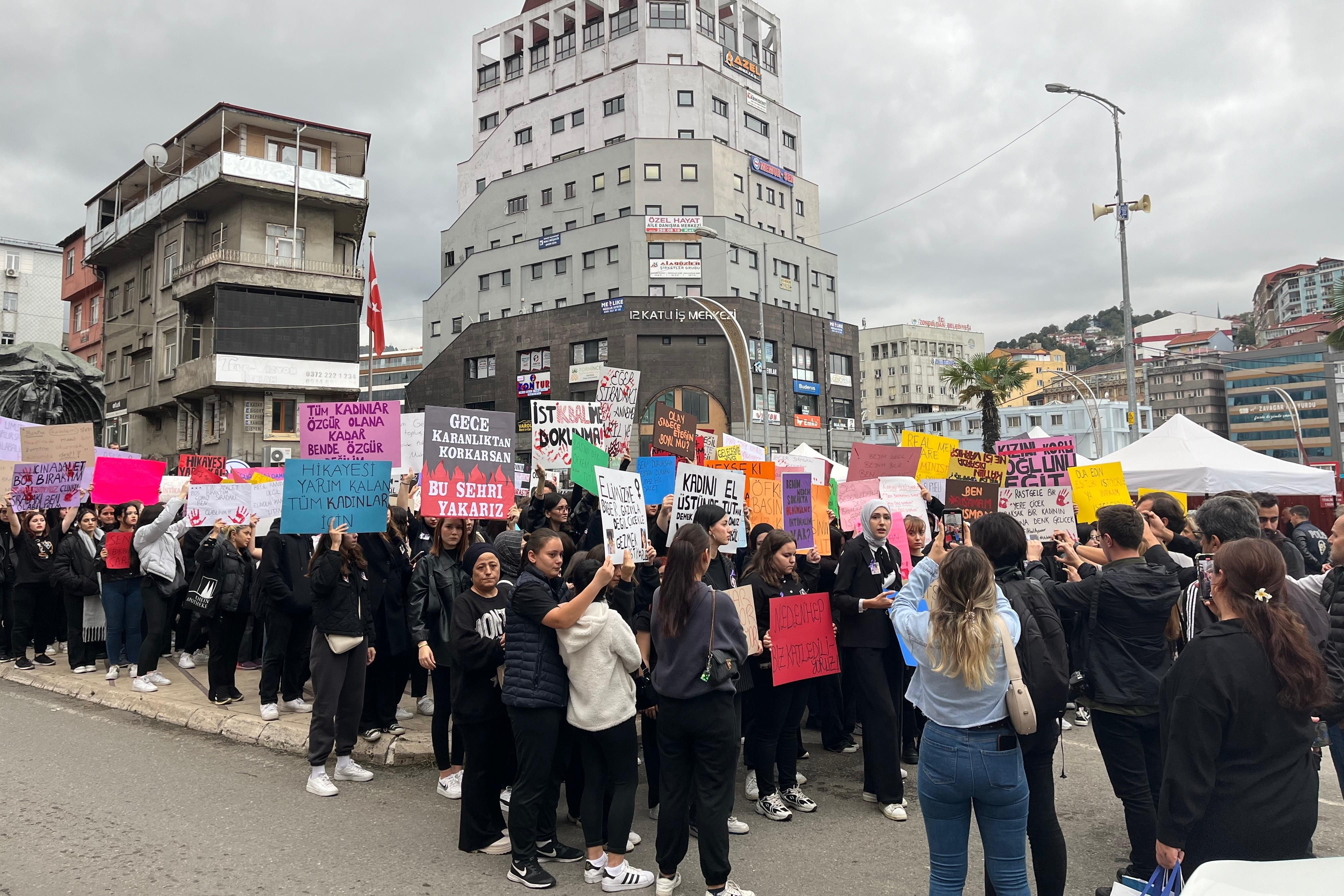 zonguldak kadına şiddet protesto