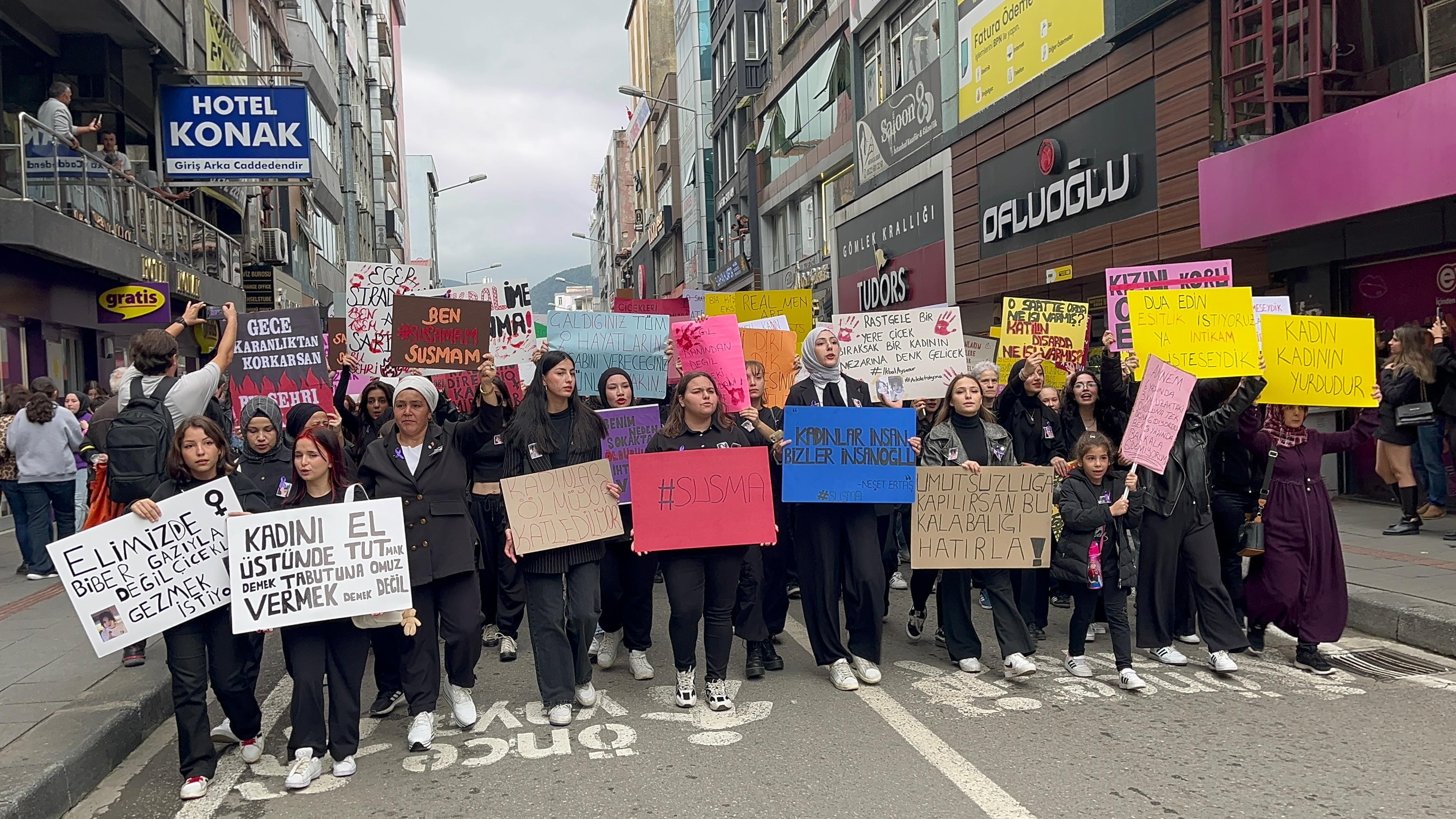 zonguldak kadına şiddet protesto