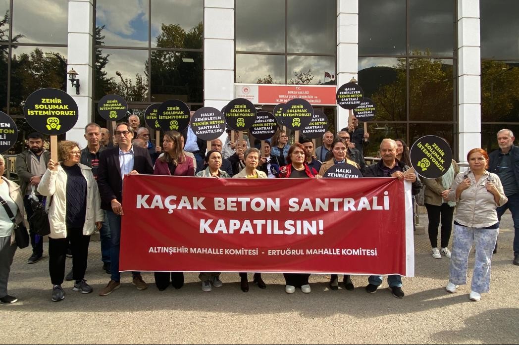 Kaçak beton santraline karşı eylem