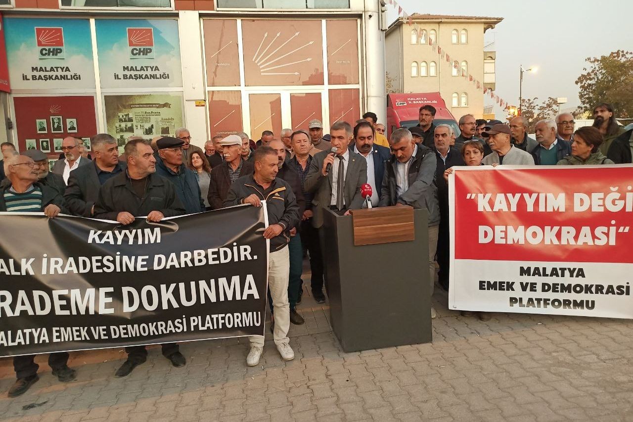 Malatya'da kayyım eylemi.