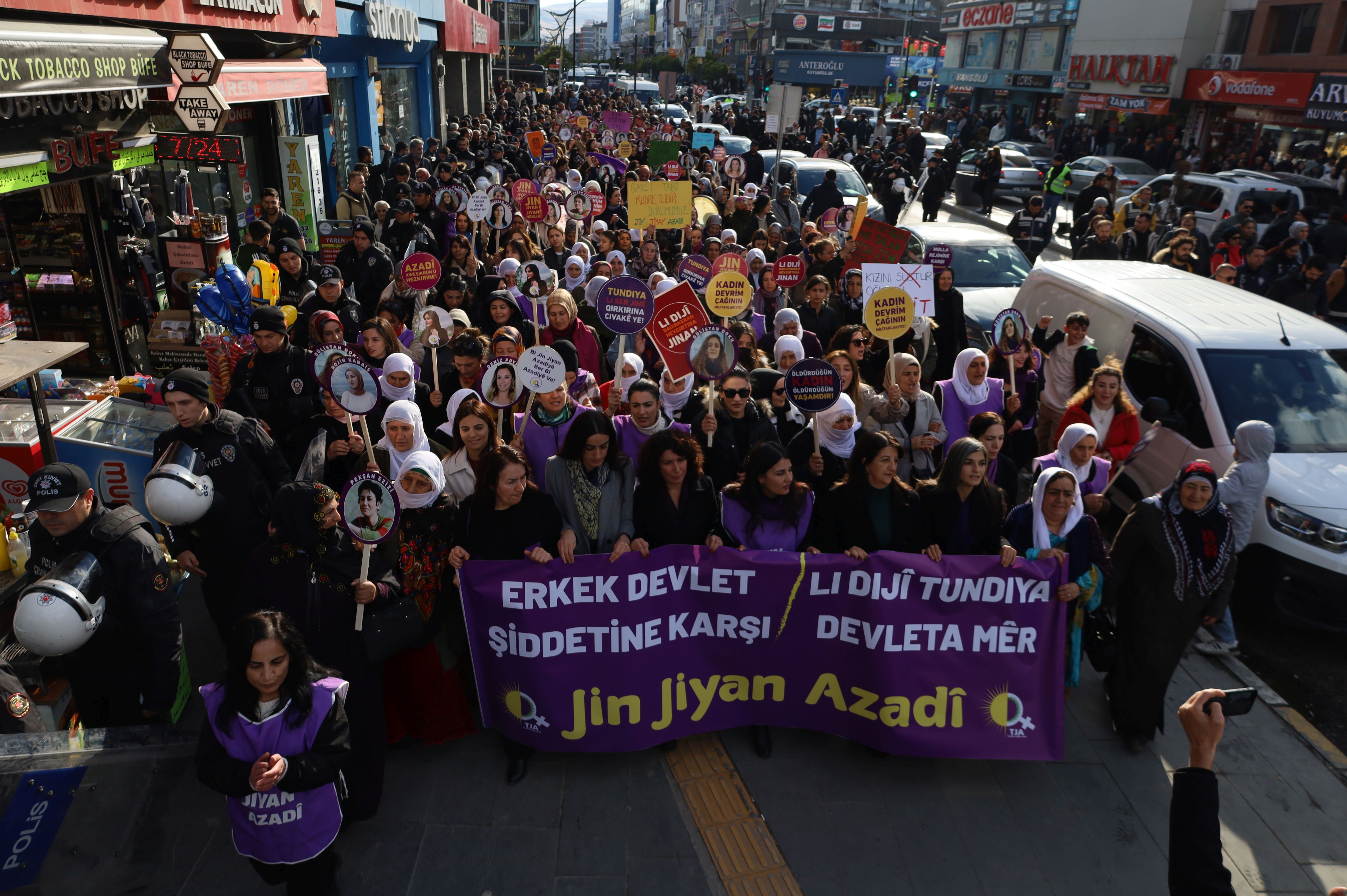 Van'da 25 Kasım yürüyüşü