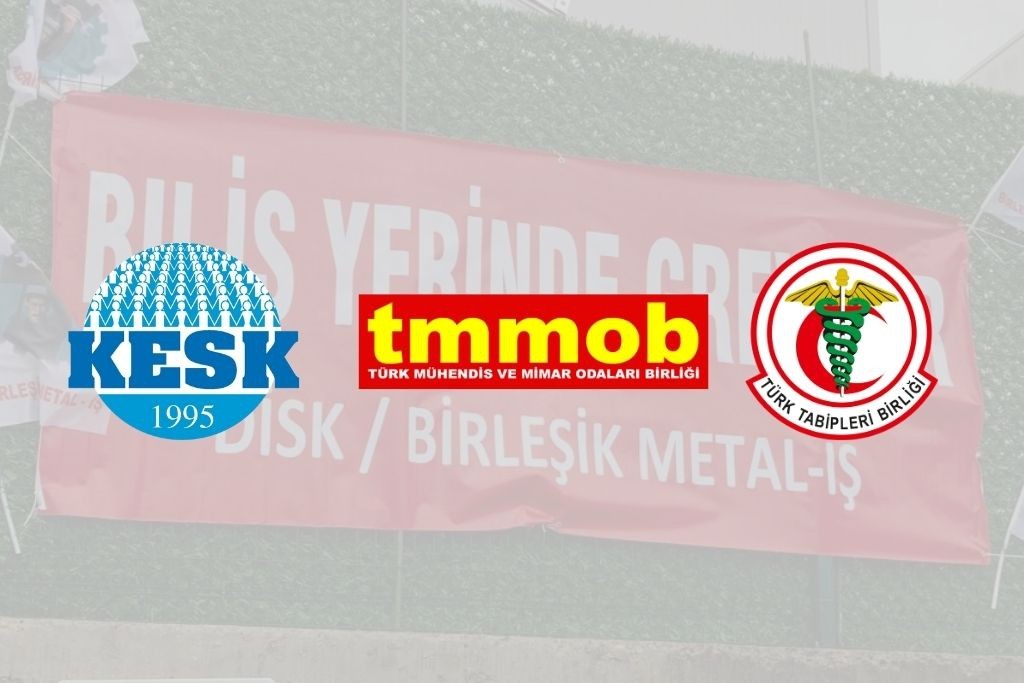 KESK, TMMOB ve TTB logoları