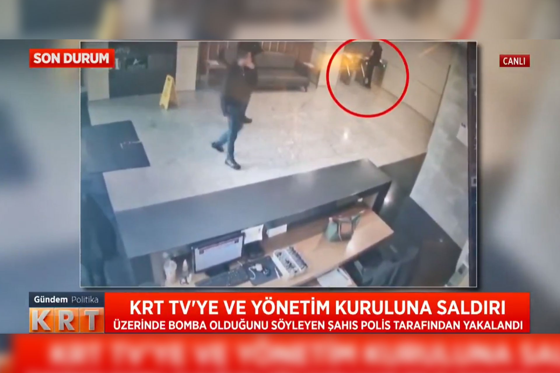 KRT TV binasına saldırı