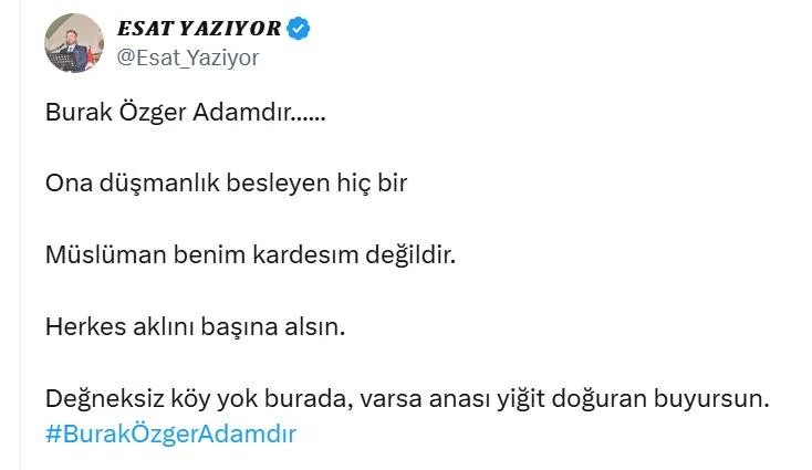 Yılbaşı stantına saldıran Burak Özger'e destek tweeti 