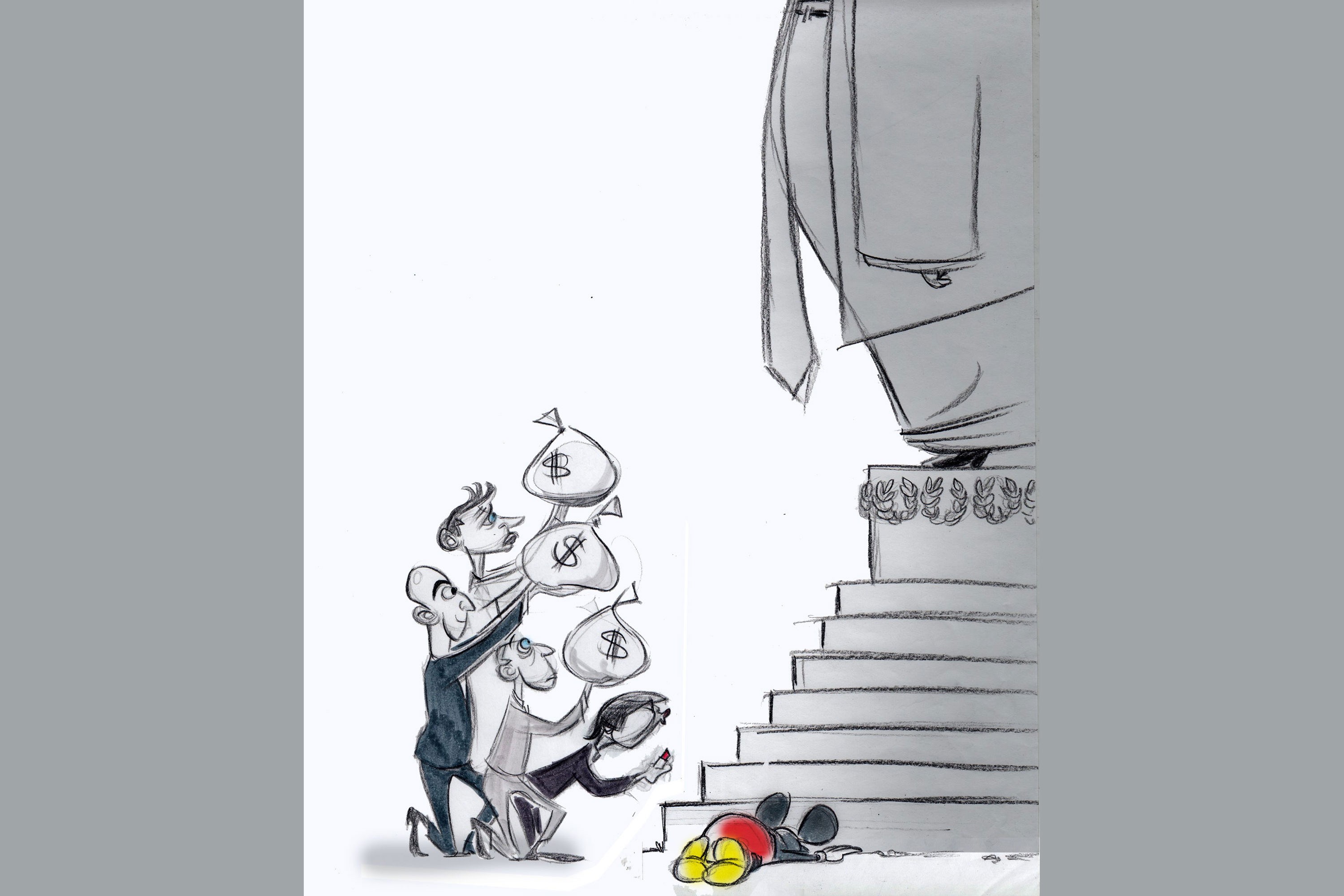 Ann Telnaes'in Washington Post tarafından reddedilen karikatürü