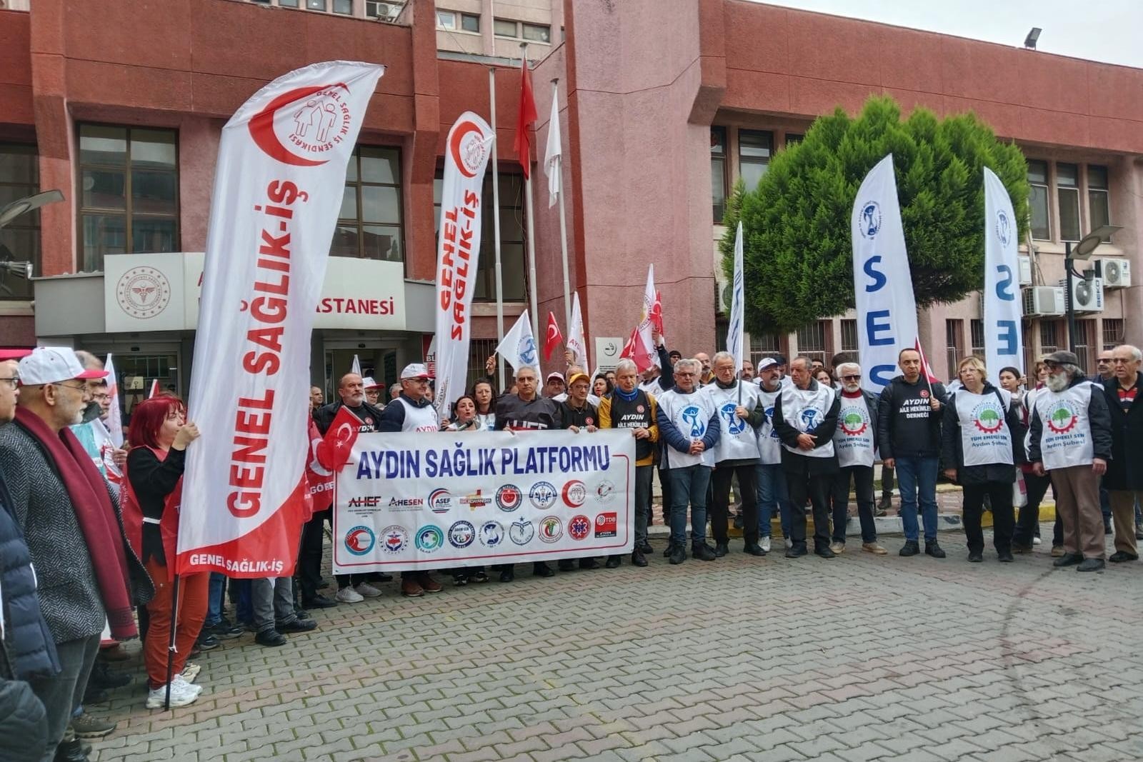 Aydın sağlık emekçileri eylemi