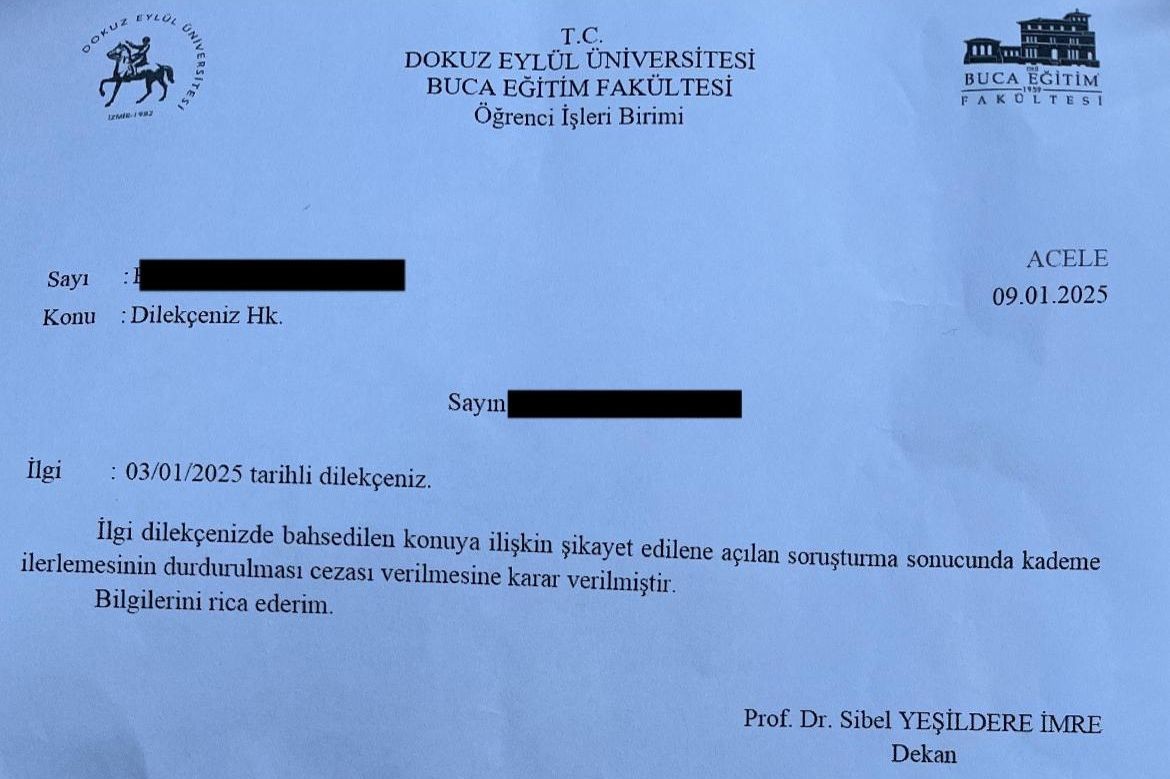 deü öğrencilerine verilen dilekçe