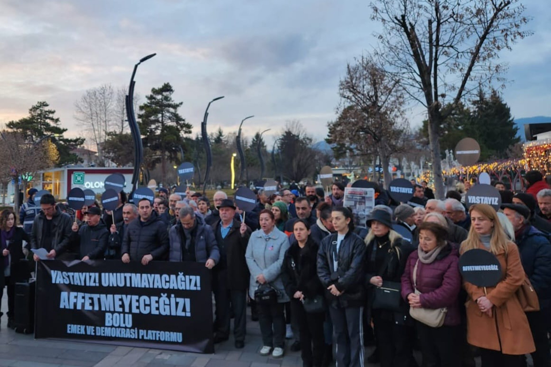 Bolu'da kartalkaya katliamı protestosu