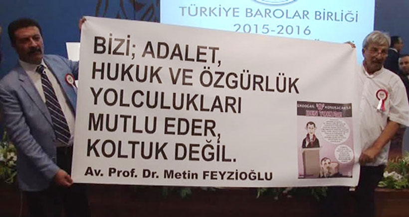 Adli yıl açılışında Feyzioğlu’dan Erdoğan’a pankartlı gönderme