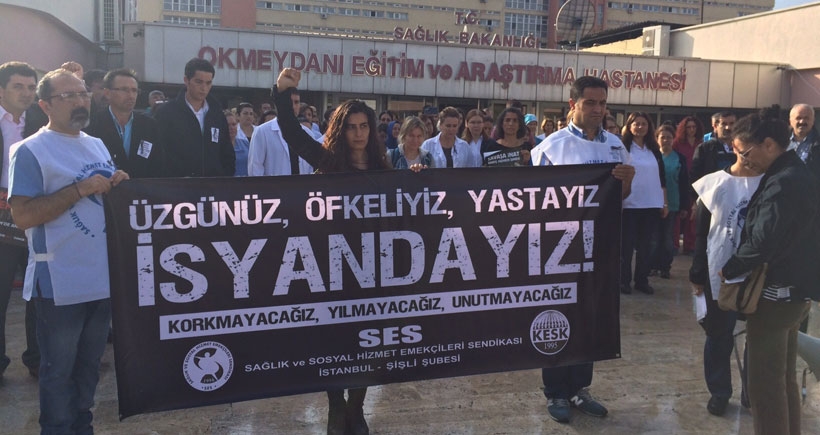 İstanbul'da grev: Yastayız, isyandayız, grevdeyiz