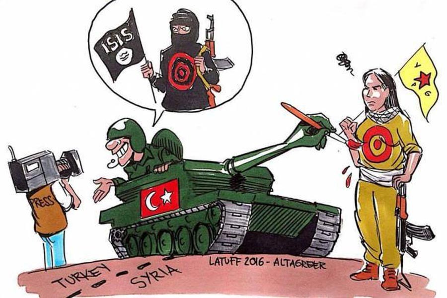 Latuff  Cerablus harekatının hedefini çizdi