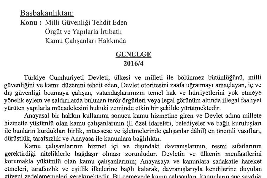 Genelgeye şerh düştüler, sürüldüler