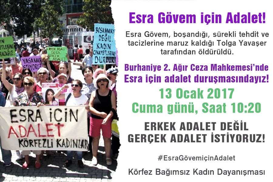 Esra Gövem davasına katılma çağrısı