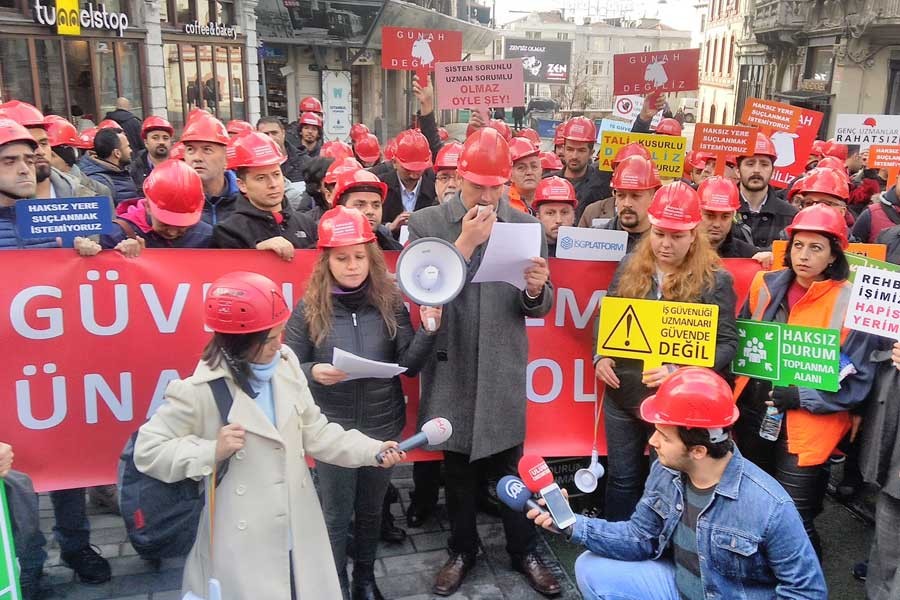 İSG uzmanlarından ‘Günah keçisi değiliz’ eylemi